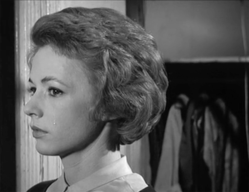 Tear running down the face of Piper Laurie in The Hustler